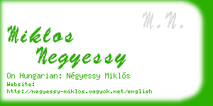 miklos negyessy business card